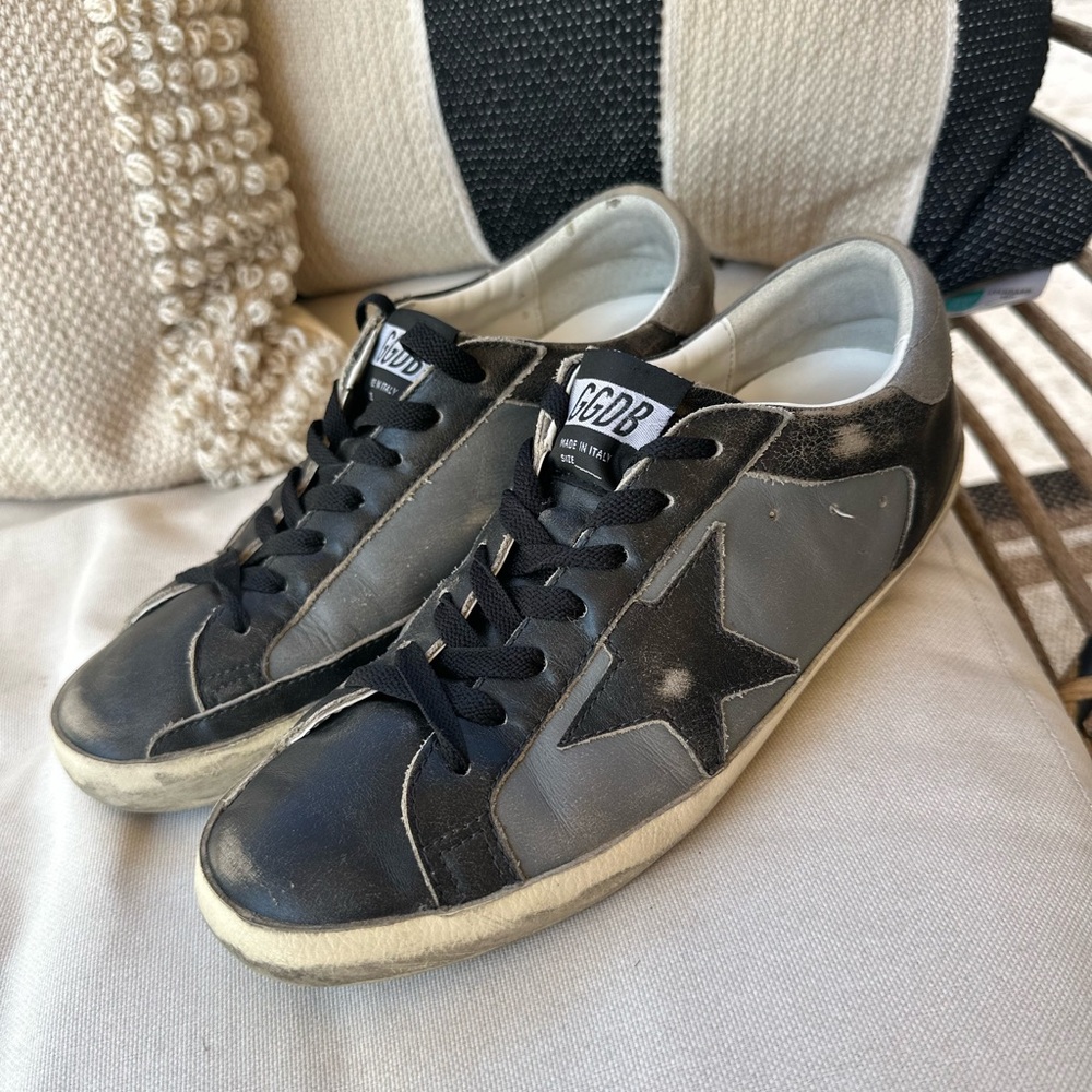 Pristine condition grey and black golden goose shoes size 40